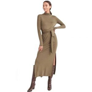 Modern Citizen Vero Olive Long-Sleeve Tie-Front Dress - NWOT